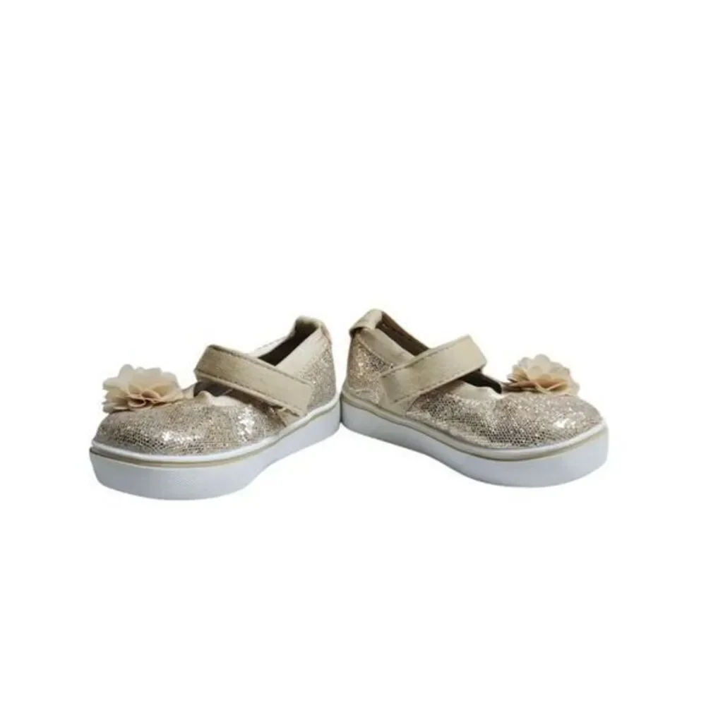 Wonder Nation Toddlers Sparkly Glitter Shoes Casual Mary Jane Shoe Gold Size 5‎